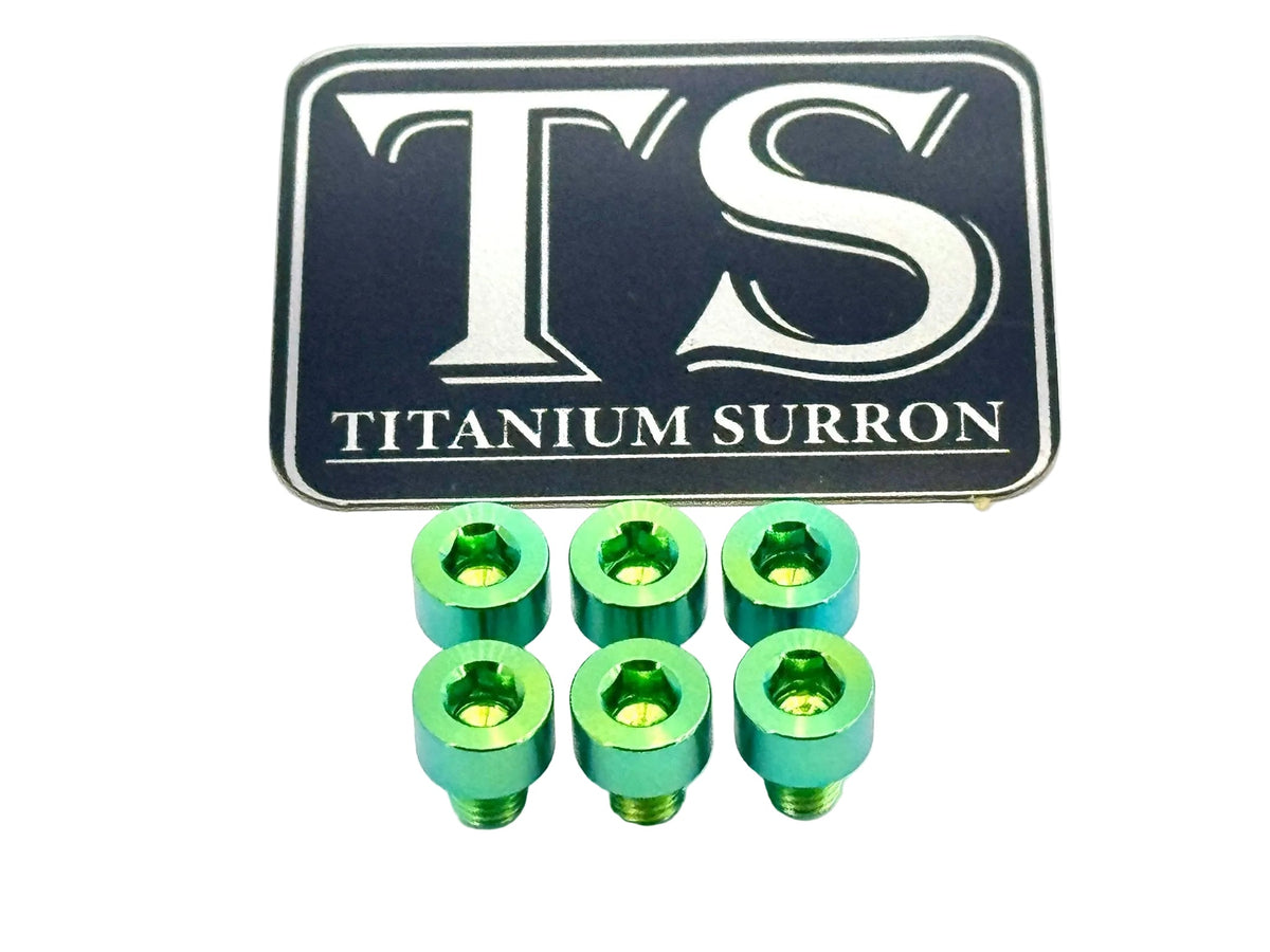 EBMX X9000 Heat Sink Titanium Bolt Kits (6) · Titanium Surron, green