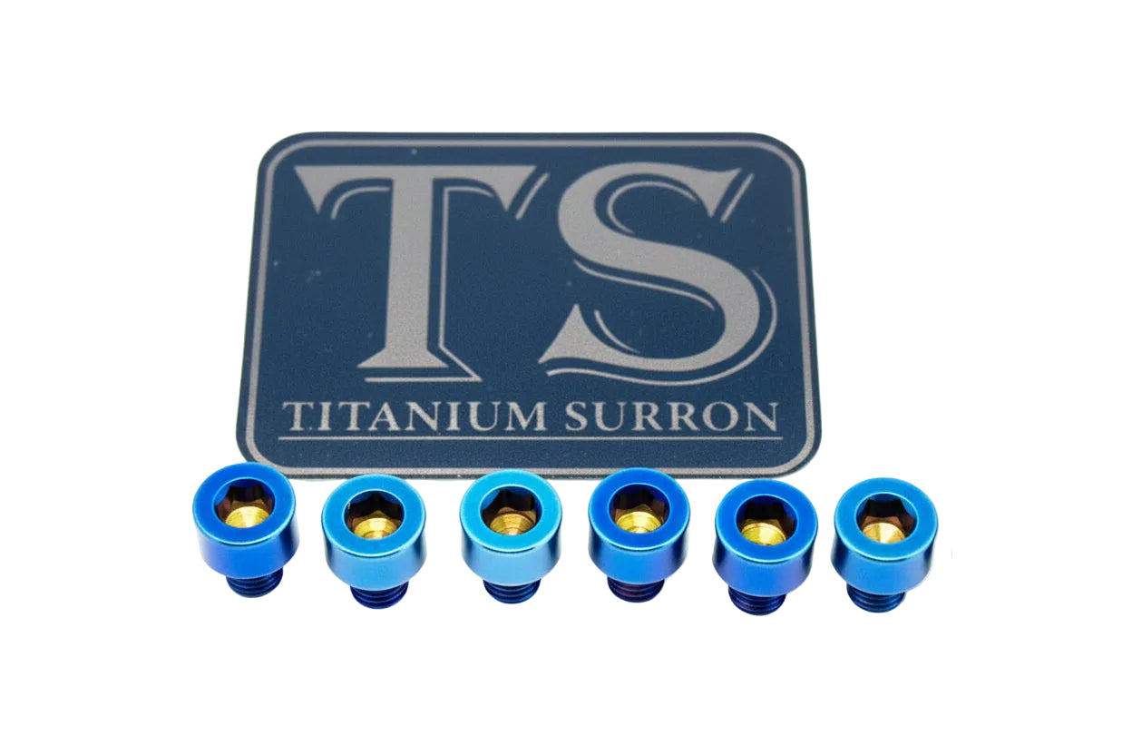 EBMX X9000 Heat Sink Titanium Bolt Kits (6) · Titanium Surron, burnt blue
