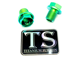 Titanium FastAce Forks Axle Bolts · Titanium Surron, green