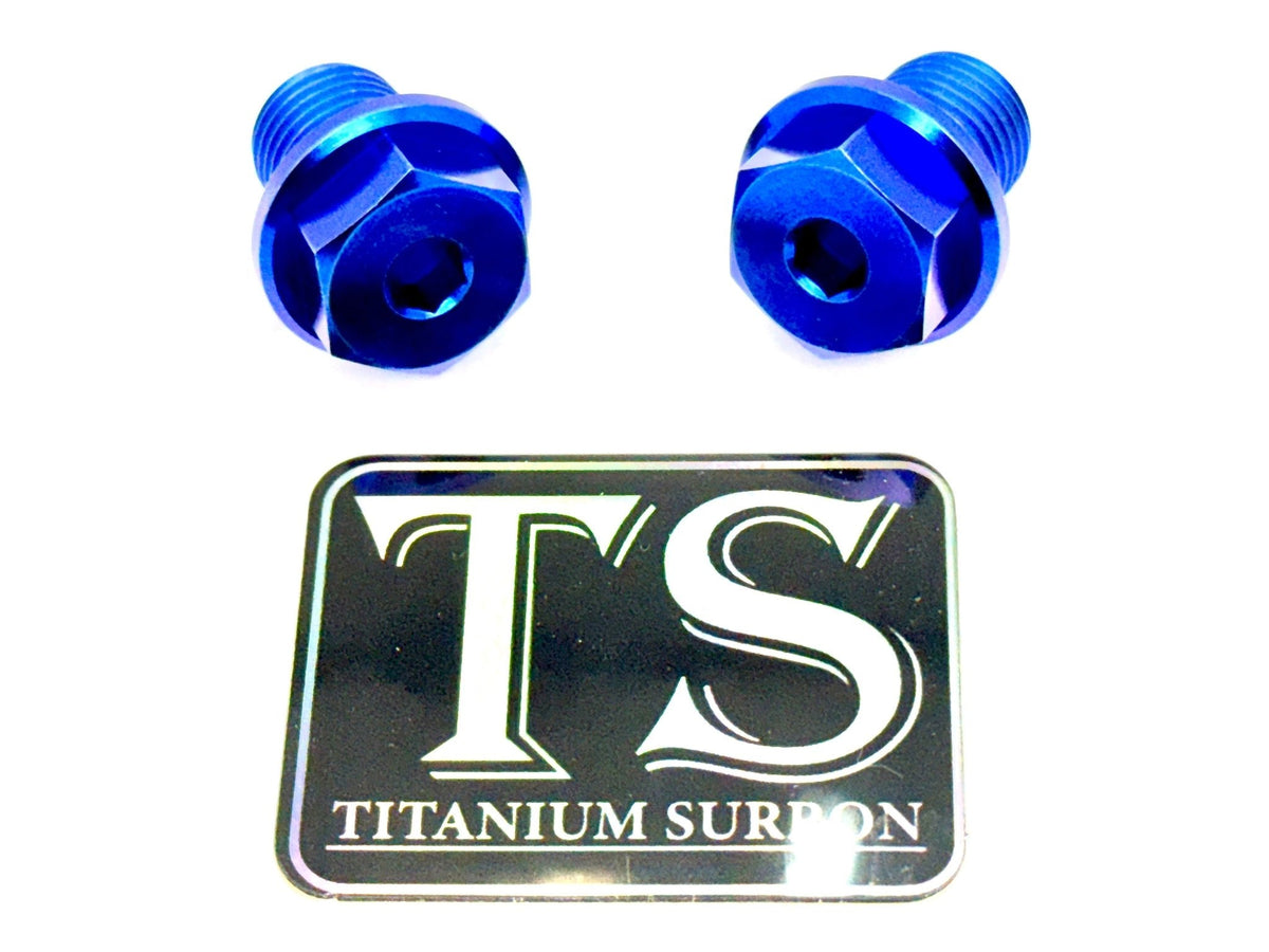 Titanium FastAce Forks Axle Bolts · Titanium Surron, blue