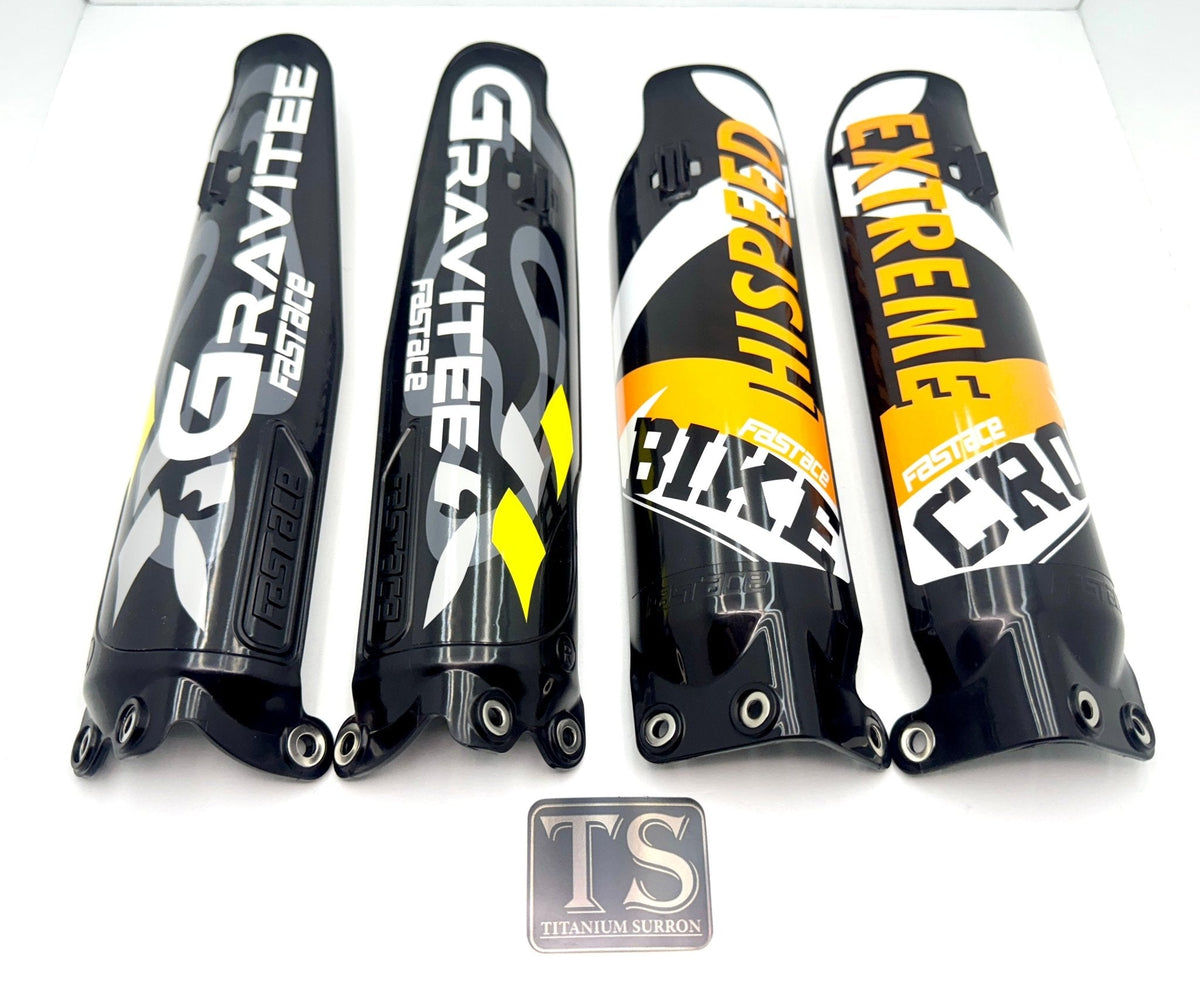 FastAce Fork Plastic Replacement Guards · Titanium Surron, view 1