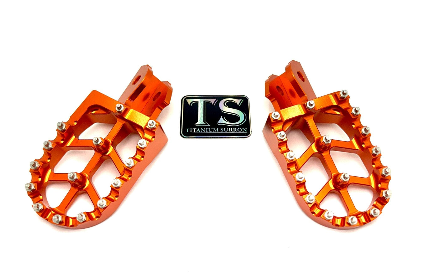 Anodized Aluminum Foot Pegs for Surron and Similar for E-Ride Pro SS, burnt orange