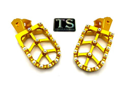 Anodized Aluminum Foot Pegs for Surron and Similar for E-Ride Pro SS, gold