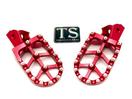 Anodized Aluminum Foot Pegs for Surron and Similar for E-Ride Pro SS, red