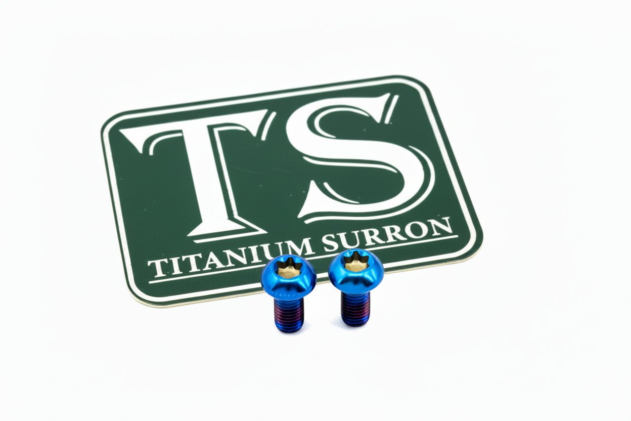 Formula Brake Reservoir Cap Titanium Bolts · Titanium Surron, view 1
