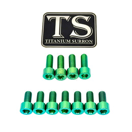 Fox 40 and Bomber 58 Fork Titanium Bolt Kits · Titanium Surron, green