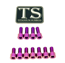 Fox 40 and Bomber 58 Fork Titanium Bolt Kits · Titanium Surron, purple