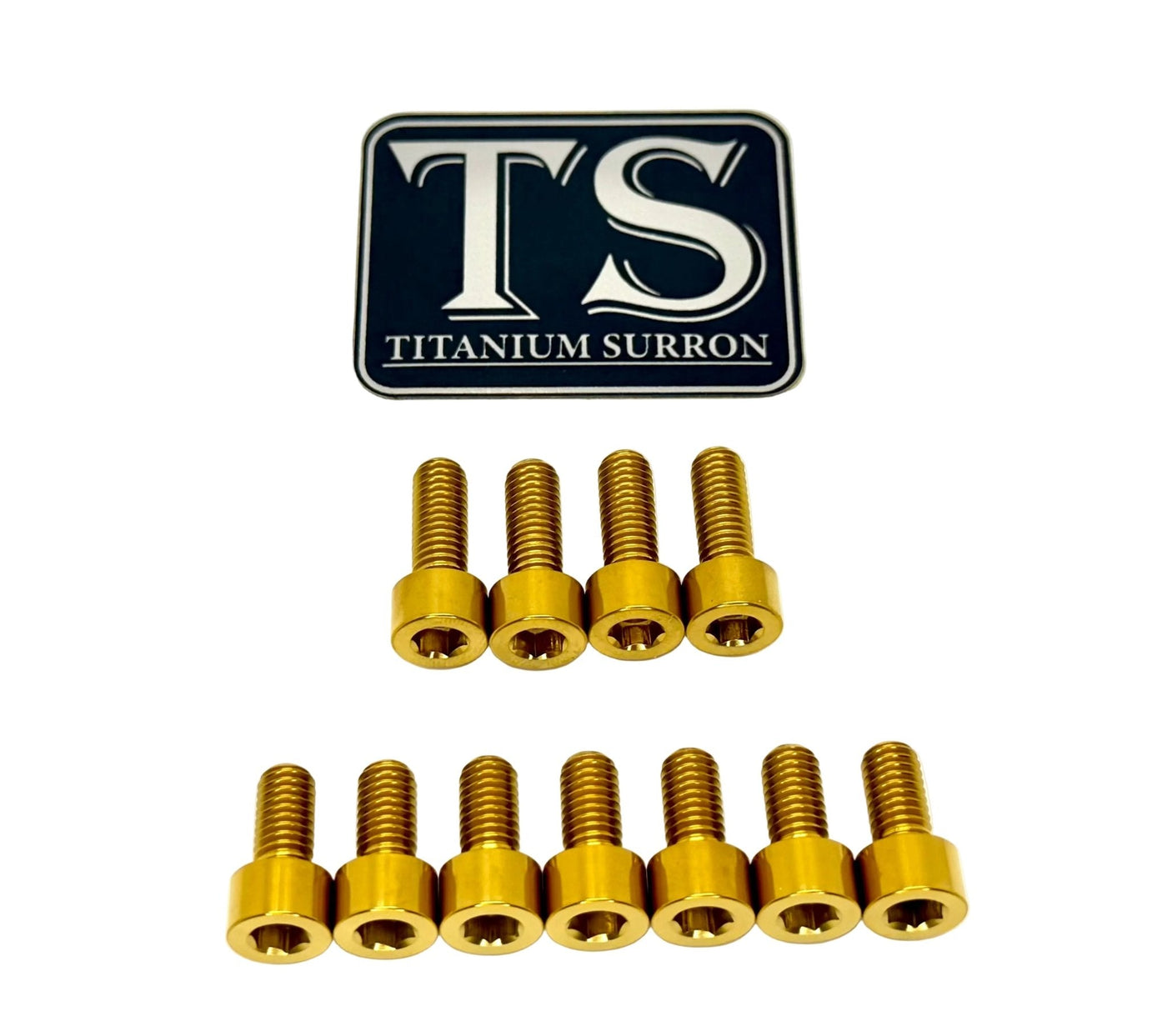 Fox 40 and Bomber 58 Fork Titanium Bolt Kits · Titanium Surron, gold
