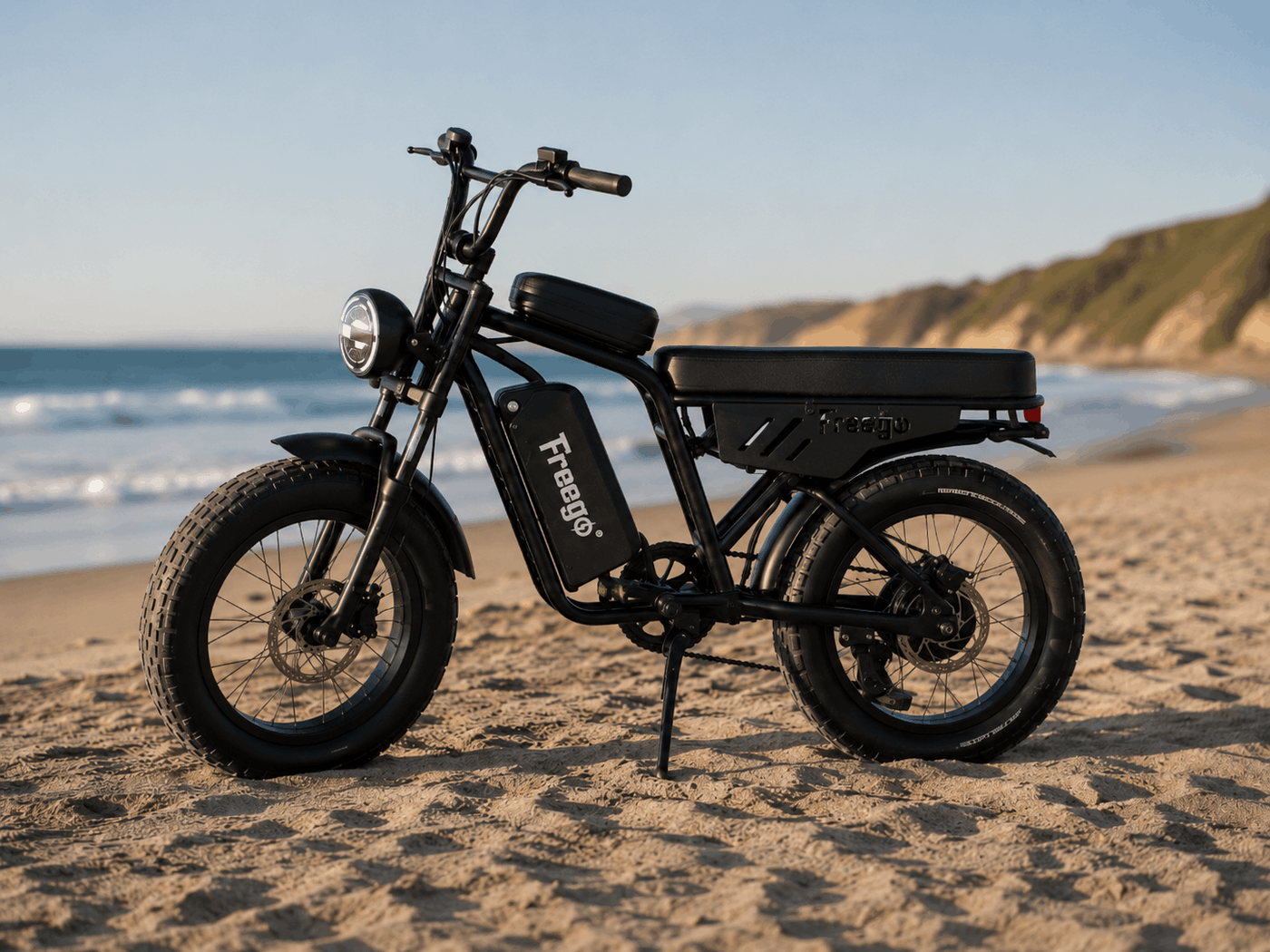 Freego Shotgun Lite F0 parked on a beach