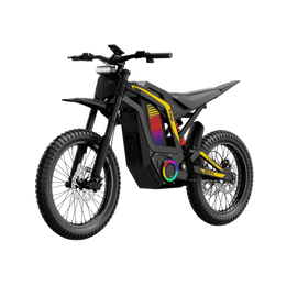 Freego Nova 4 electric dirt bike in black, front left product view