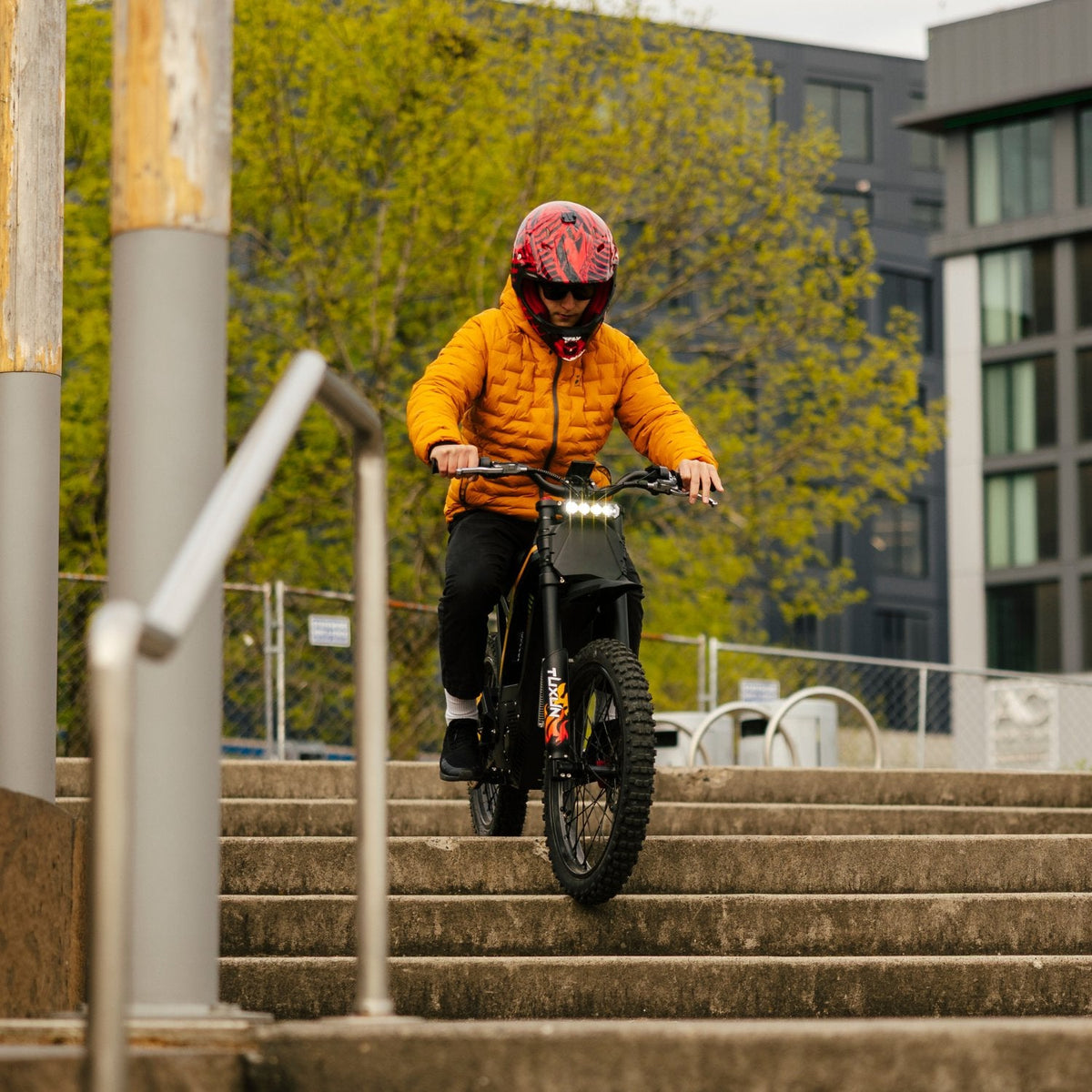 Freego Nova 4 ridden up a flight of steps