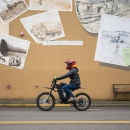 Freego X3 ridden past a painted wall