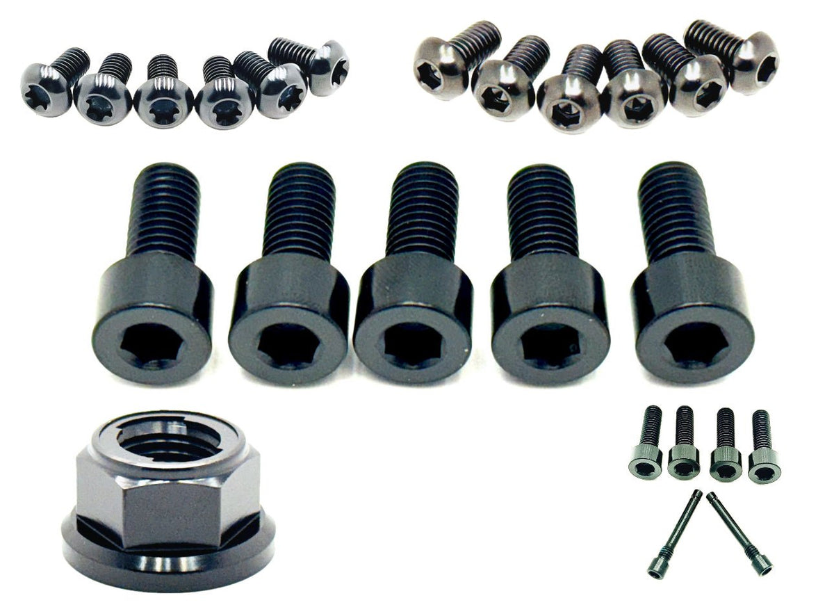 Titanium Front and Rear Wheel Bolt Kit for E-Ride Pro SS, black