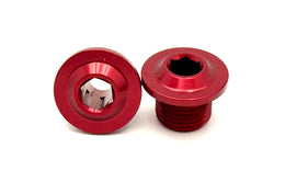 KKE Fork Axle End-Nuts — E-Moto (Set of 2) · Titanium Surron, red (aluminum only)