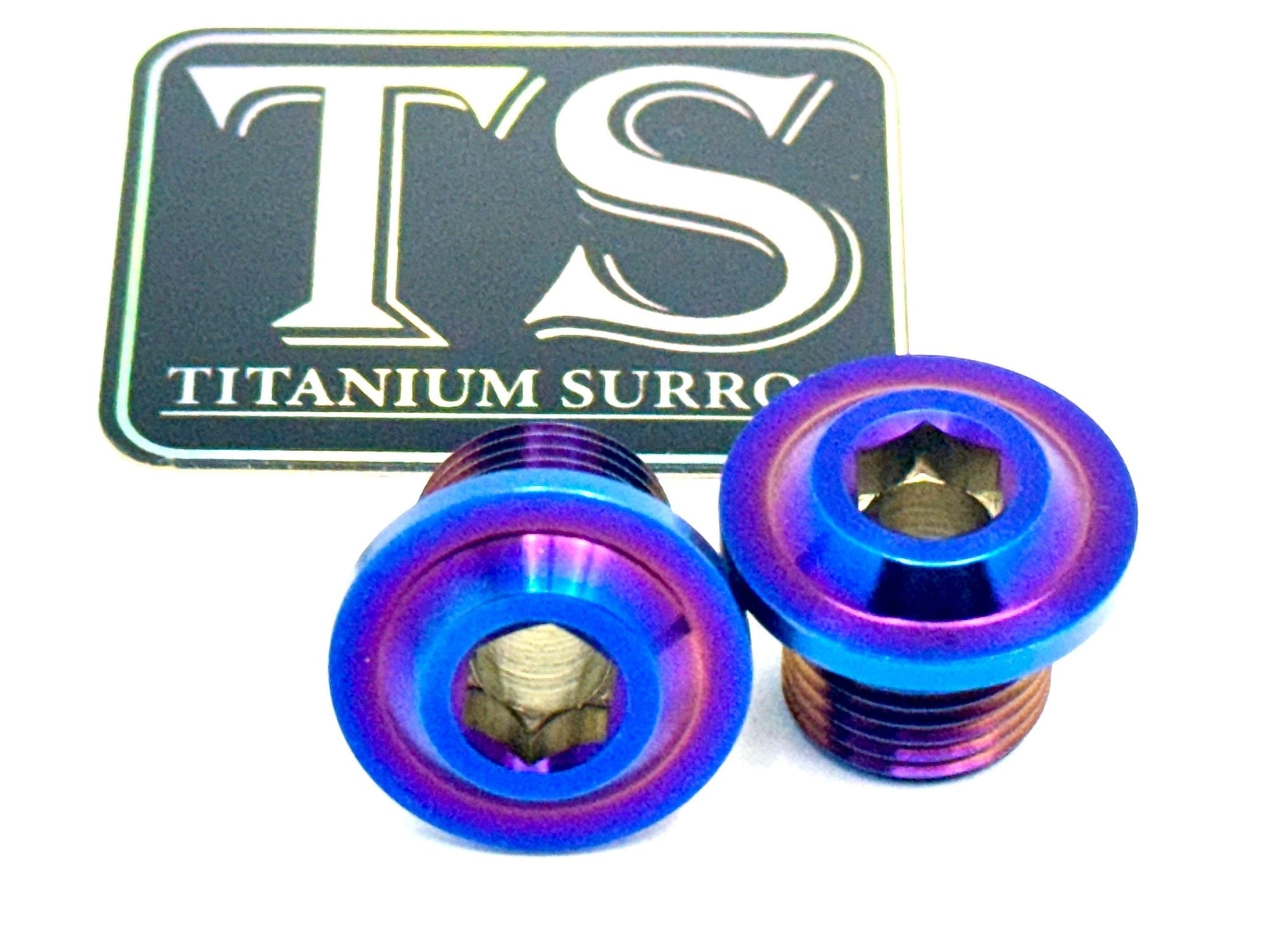 KKE Fork Axle End-Nuts — E-Moto (Set of 2) · Titanium Surron, burnt blue (titanium only)