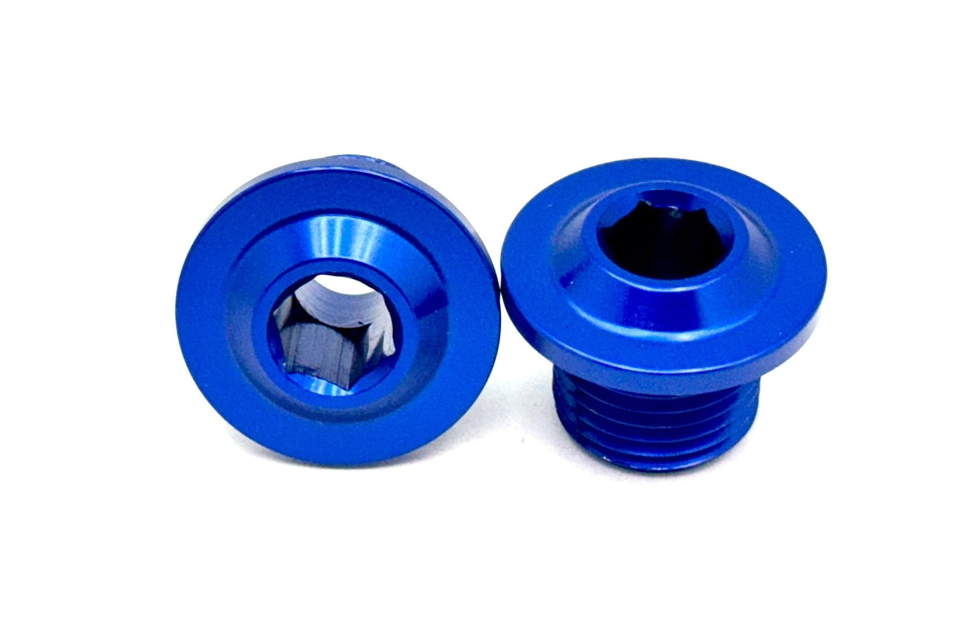 KKE Fork Axle End-Nuts — E-Moto (Set of 2) · Titanium Surron, blue