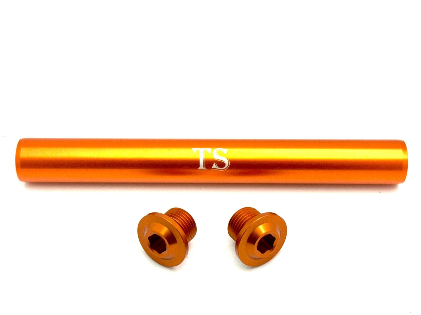 KKE Fork Custom Aluminum Axle and Two Axle End-Bolts (3 Pieces) · Titanium…, orange
