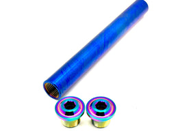 KKE Fork Custom Titanium Axle and Two Axle End-Bolts · Titanium Surron, rainbow