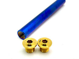 KKE Fork Custom Titanium Axle and Two Axle End-Bolts · Titanium Surron, gold