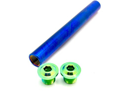 KKE Fork Custom Titanium Axle and Two Axle End-Bolts · Titanium Surron, green
