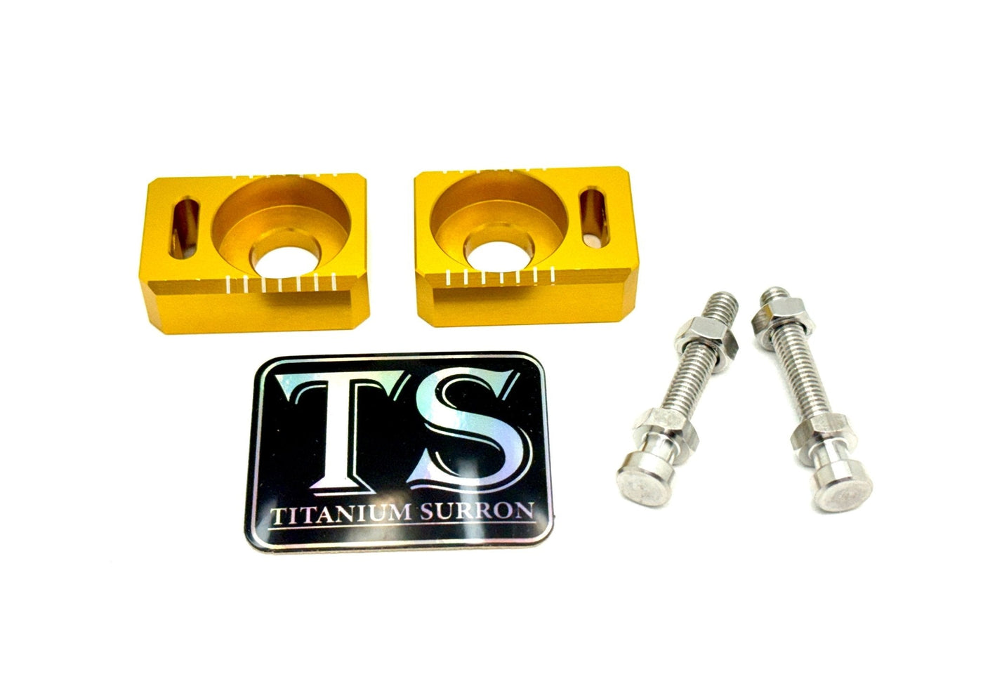 Axle Block / Chain Tensioner for Surron Light Bee X, gold