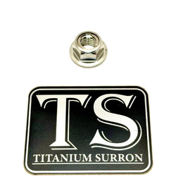 M8 Titanium Grade 5 DIN 6923 Hex Flange Nut · Titanium Surron, silver