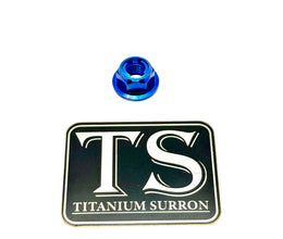 M8 Titanium Grade 5 DIN 6923 Hex Flange Nut · Titanium Surron, blue