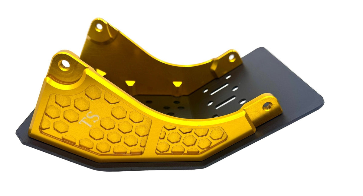 Premium Aluminum Bash Plate for Surron LBX · Titanium Surron, gold