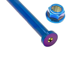 Titanium Rear Axle and Nut - Surron LBX · Titanium Surron, burnt blue