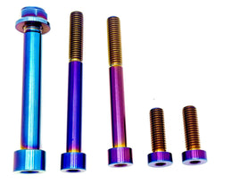 Talaria MX3/MX4 6-Piece Motor/Gearbox Titanium Kit · Titanium Surron, burnt blue