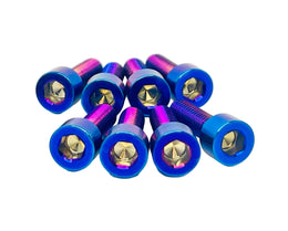 Titanium Direct Mount Stem Bolt Kit for E-Ride Pro SS, burnt blue