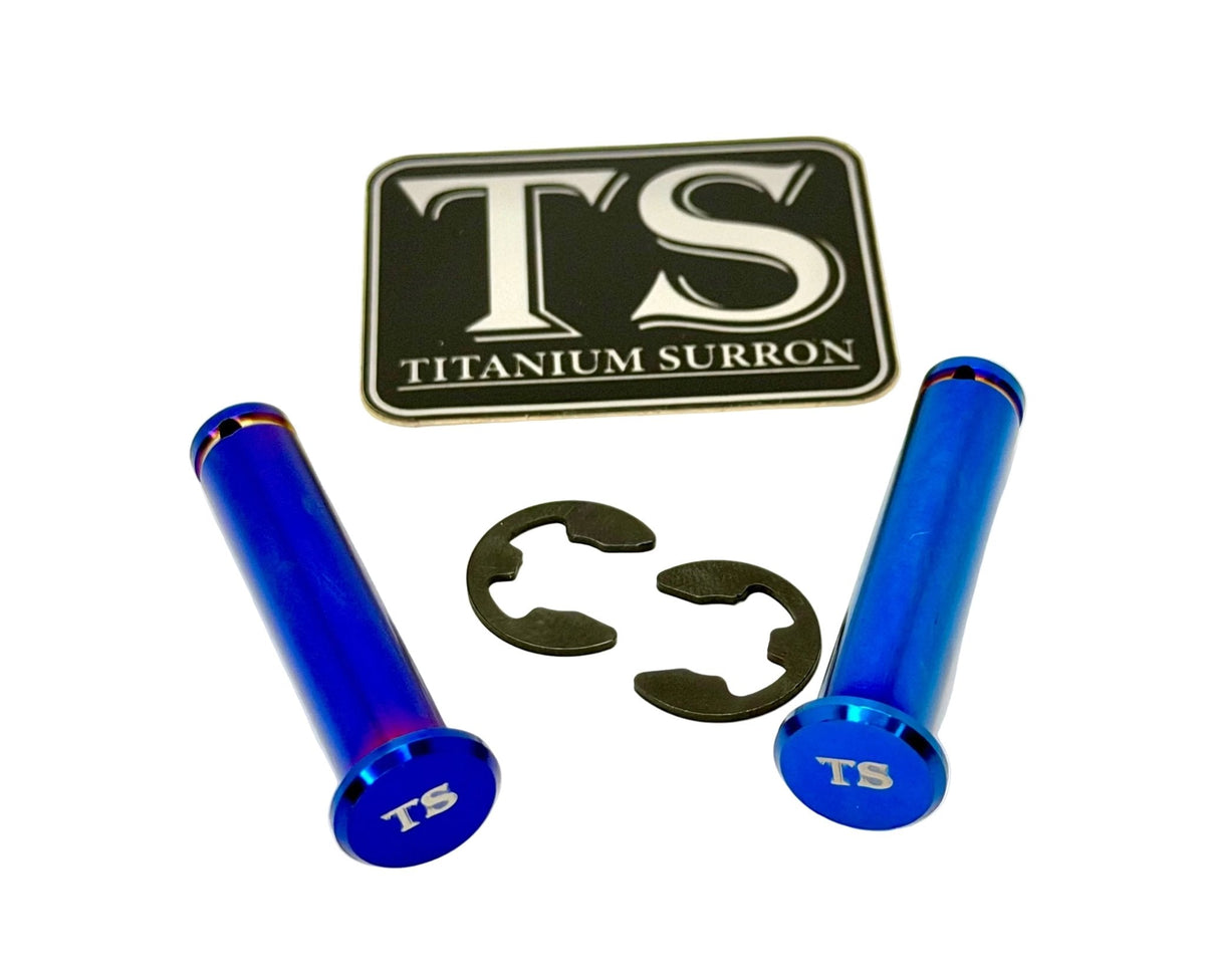 Titanium Foot Peg Pins - Surron Ultra Bee · Titanium Surron, burnt blue