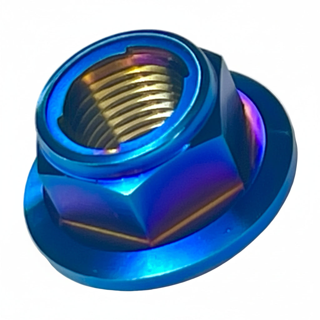 Titanium Jackshaft Nut for Surron, Segway, E-Ride Pro · Titanium Surron, burnt blue
