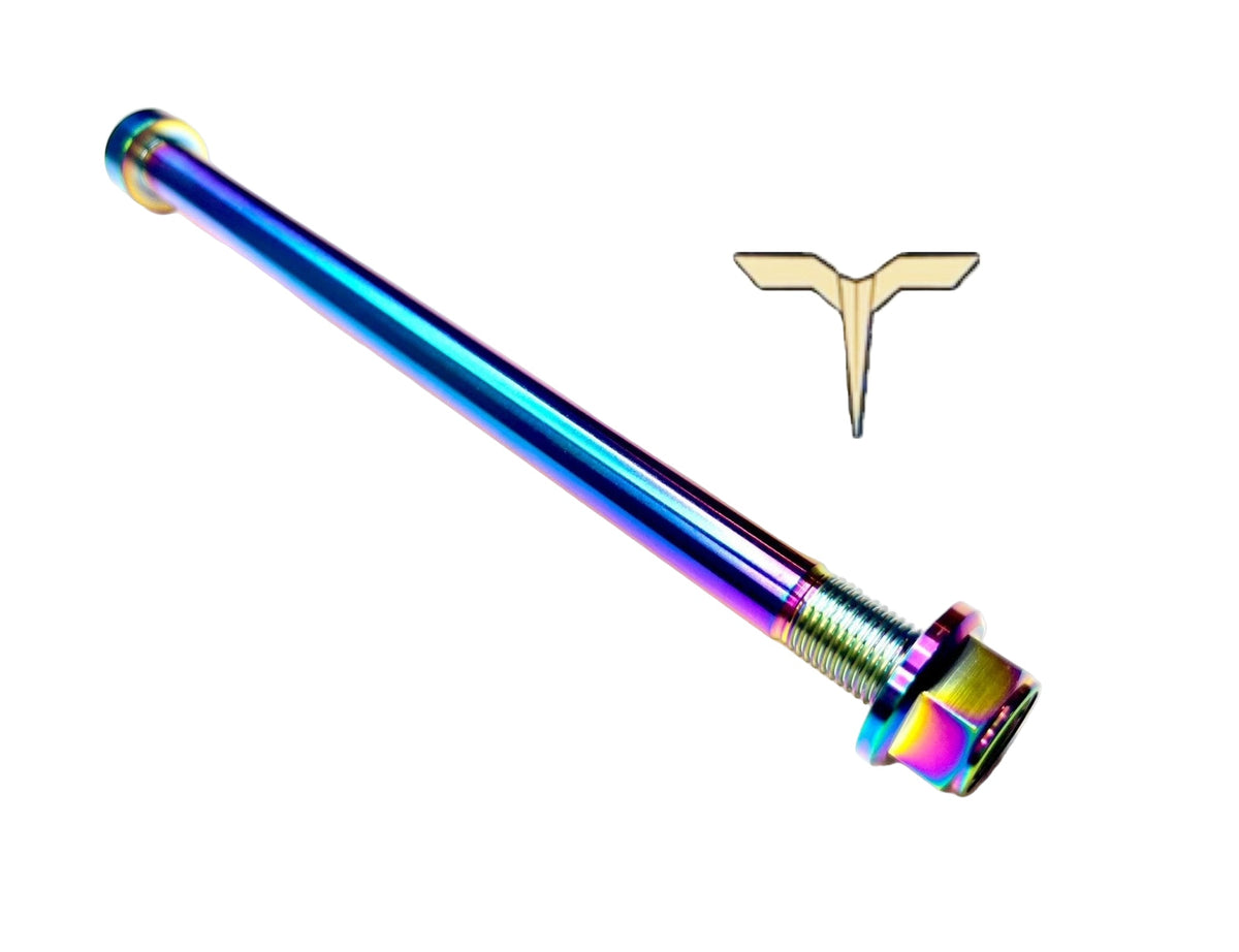 Titanium Rear Axle and Nut - Talaria (Two pcs) · Titanium Surron, rainbow
