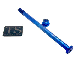 Titanium Rear Axle and Nut - Talaria (Two pcs) · Titanium Surron, blue
