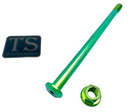 Titanium Rear Axle and Nut - Talaria (Two pcs) · Titanium Surron, green