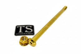 Titanium Rear Axle and Nut - Yozma IN10 · Titanium Surron, gold
