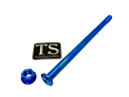 Titanium Rear Axle and Nut - Yozma IN10 · Titanium Surron, blue