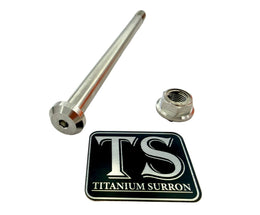 Titanium Rear Axle/ Nut - E-Ride Pro (all models) · Titanium Surron, silver (raw)