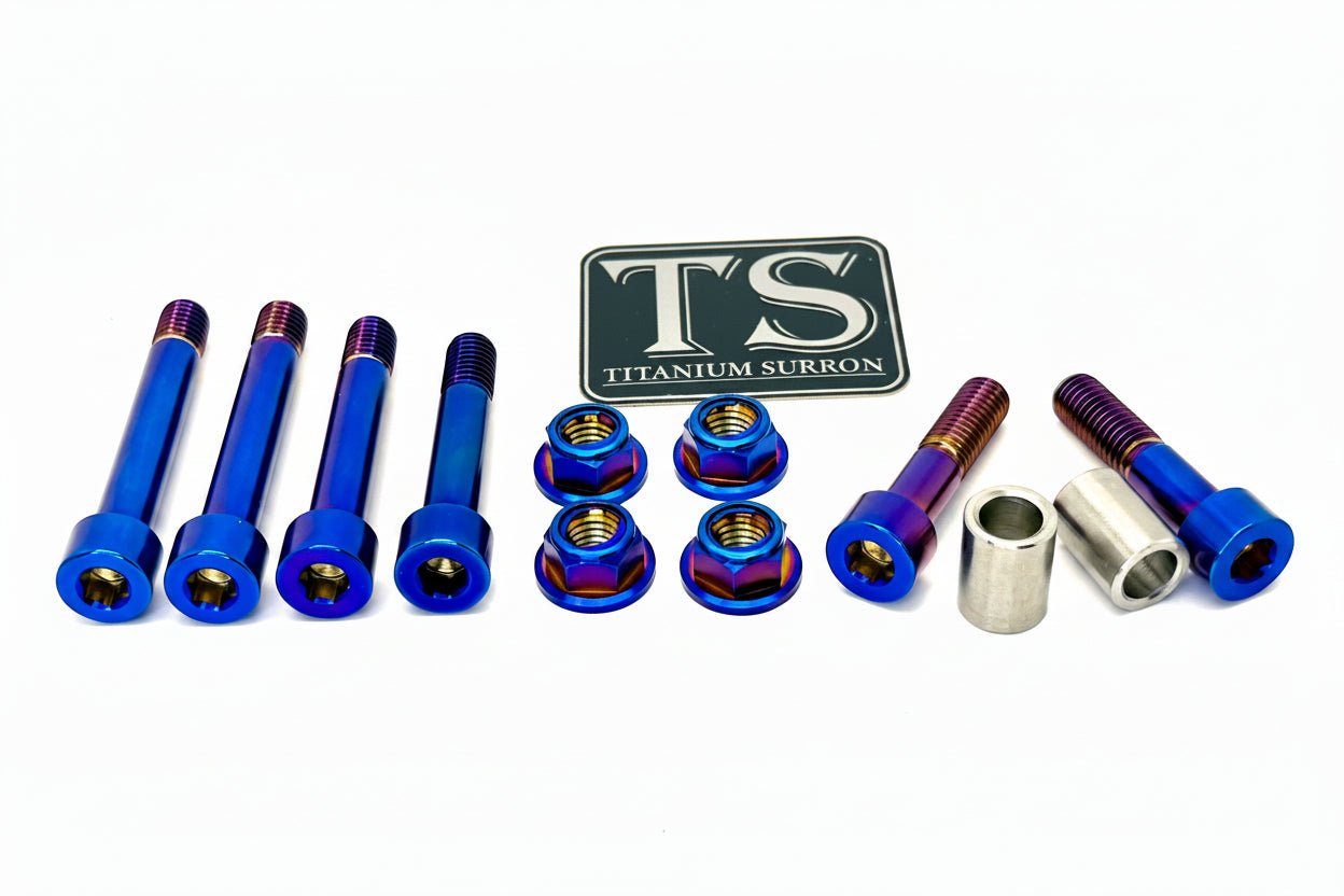 Titanium Rear Linkage Bolt Kit — Surron LBX & Segway · Titanium Surron, view 1