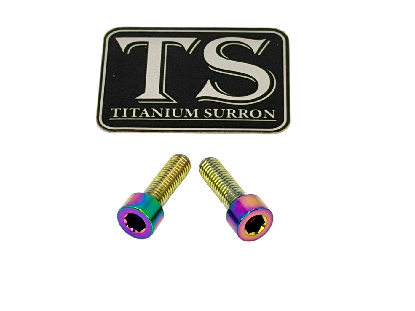 Titanium Surron Ultra Bee Headlight Bracket bolts by Prickly for Baja…, rainbow (oil slick/ multi-color)