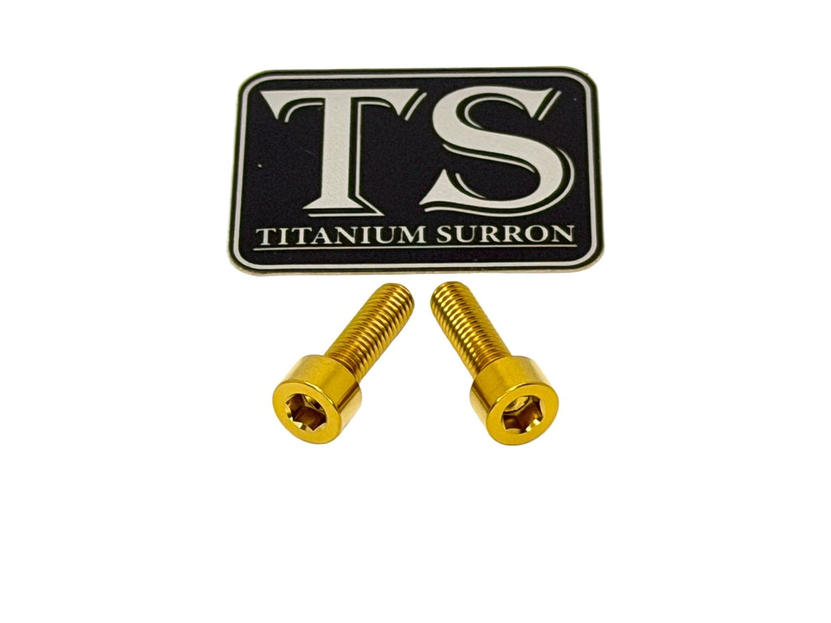 Titanium Surron Ultra Bee Headlight Bracket bolts by Prickly for Baja…, gold