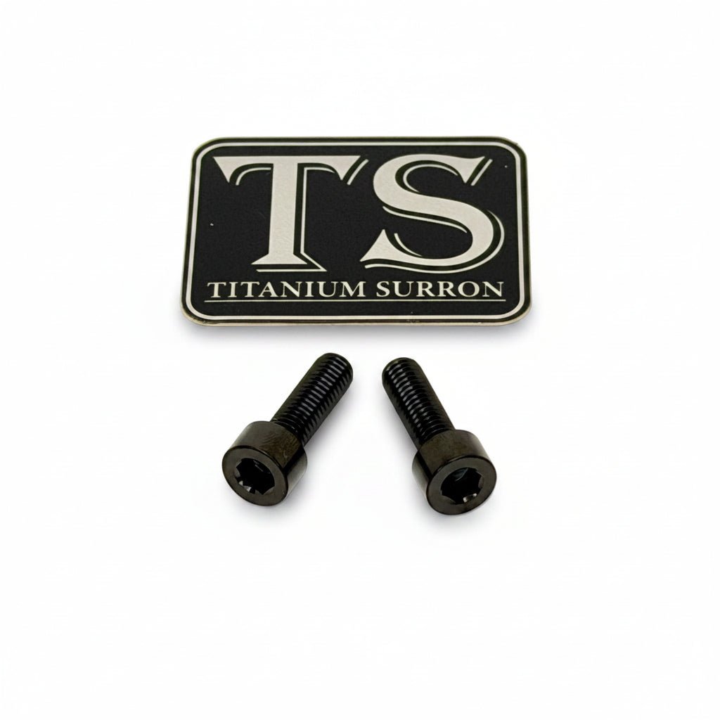 Titanium Surron Ultra Bee Headlight Bracket bolts by Prickly for Baja…, black