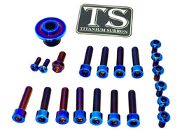 Titanium Surron Ultra Bee OEM Fork Bolt Kit · Titanium Surron, burnt blue