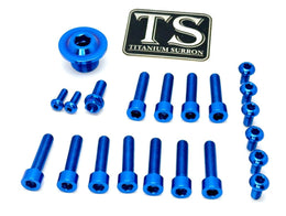 Titanium Surron Ultra Bee OEM Fork Bolt Kit · Titanium Surron, blue