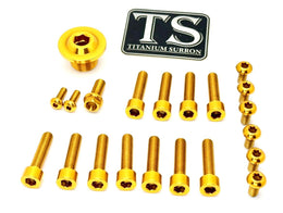 Titanium Surron Ultra Bee OEM Fork Bolt Kit · Titanium Surron, gold