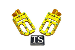 TS Custom Foot Pegs w/ Titanium Grips for Surron and Most Light E-moto